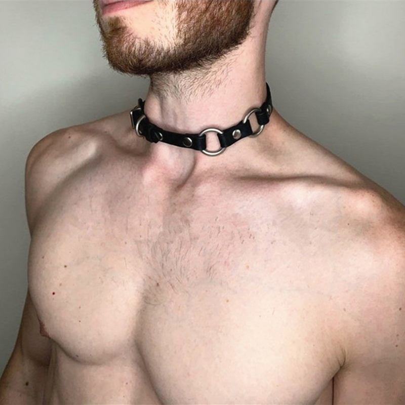 Men Accessories Neck Chain - Elegante gargantilla de cuero sintético para