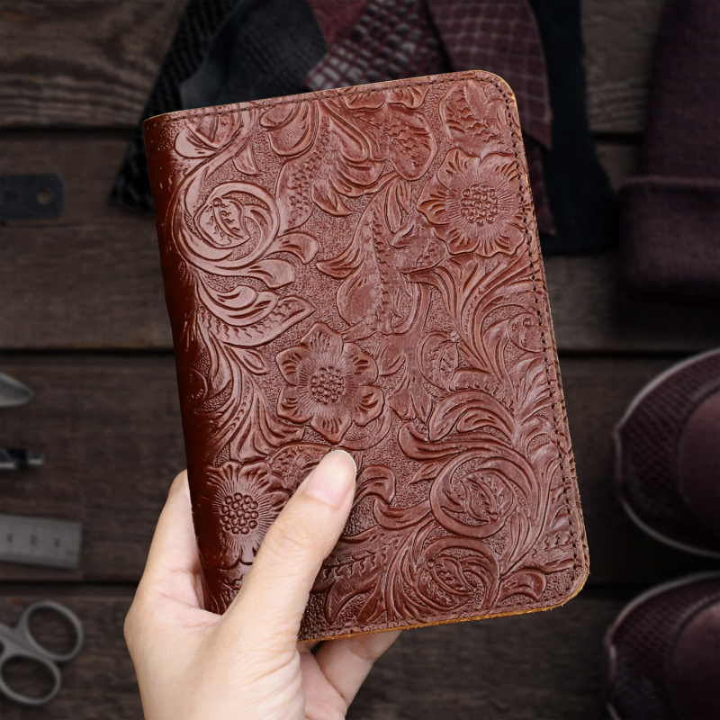 Travel Organizer Men - Porta pasaporte de cuero genuino, funda