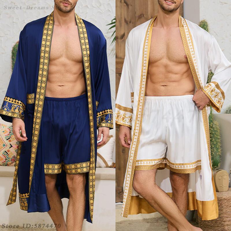Men'S Kimono Accessories - Conjunto de Pijamas de bata larga