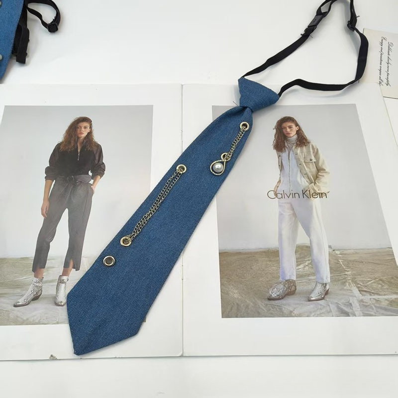 Corbata azul estilo vaquero, c - Men Accessories Neck Chain reseña y precio